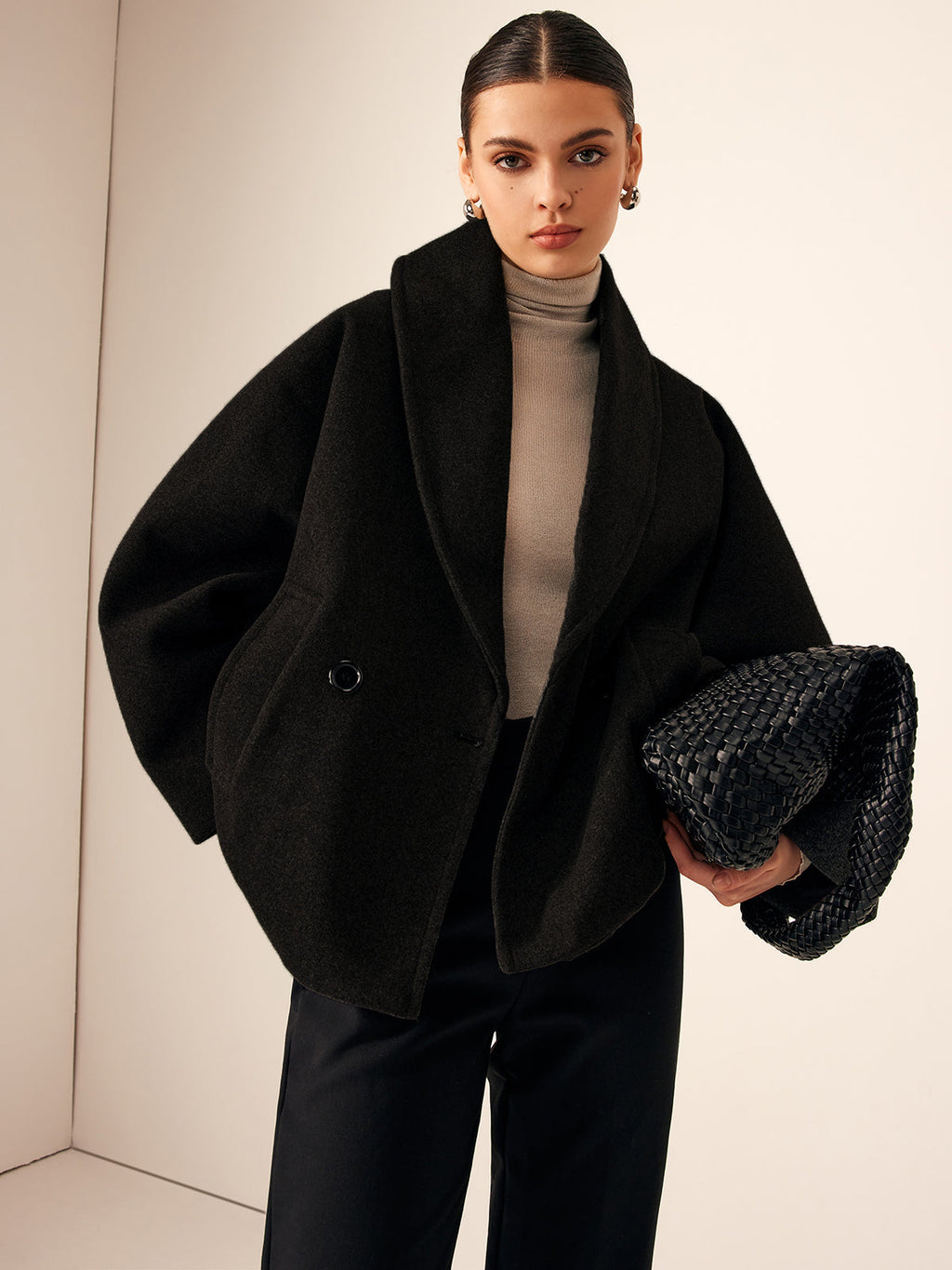 Tweed Pocket Loose Coat — Svelte Chic