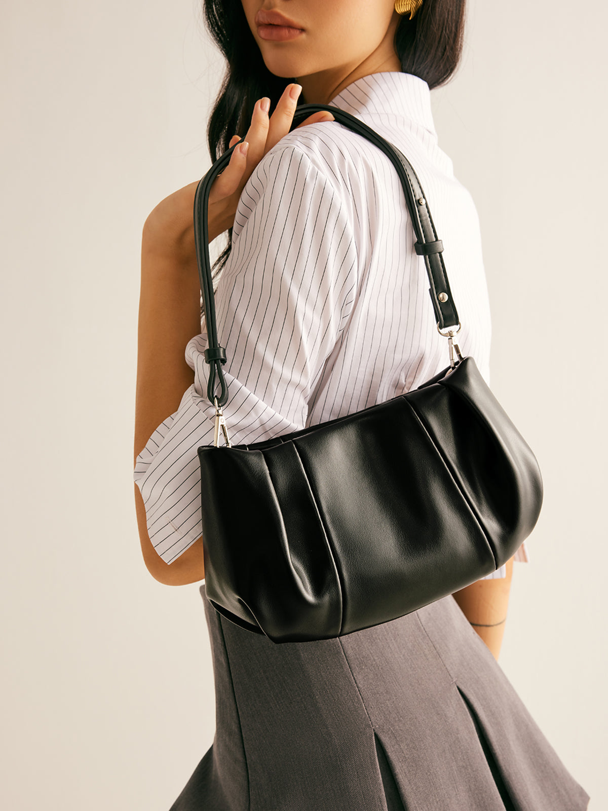 Pleated Cloud Shoulder Bag — Svelte Chic