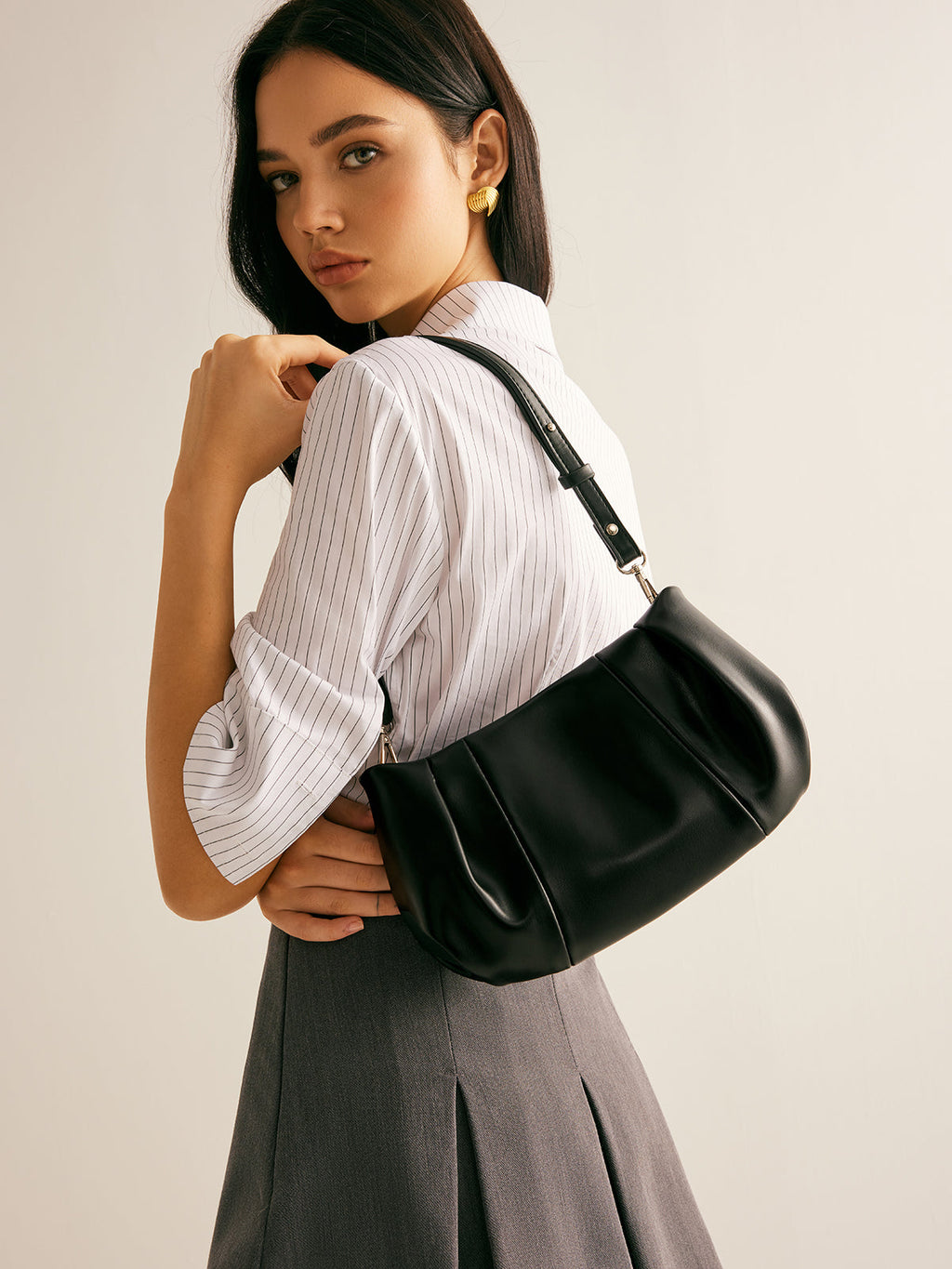 Pleated Cloud Shoulder Bag — Svelte Chic