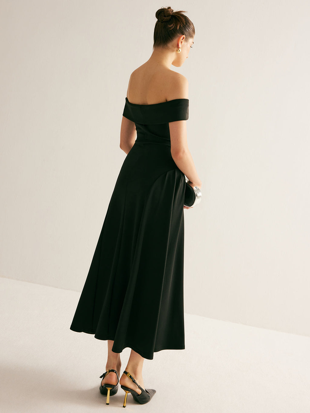 Straight Neck Pleated Maxi Dress — Svelte Chic