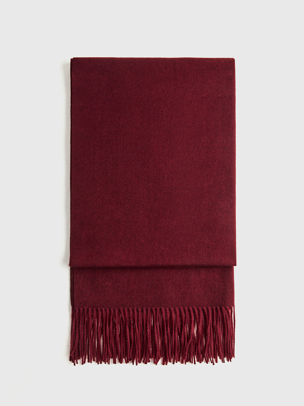 Vintage Plain Tassel Scarf in Burgundy — Svelte Chic