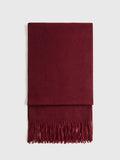 Vintage Plain Tassel Scarf in Burgundy — Svelte Chic