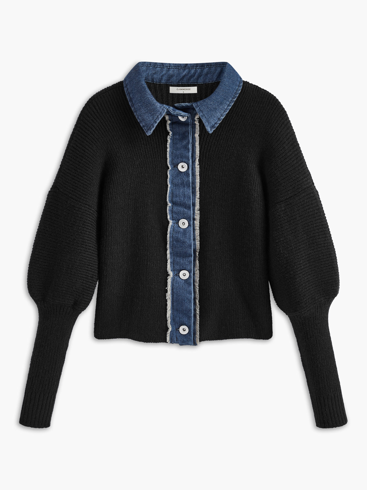 Panel Collar Button Knit Top — Svelte Chic