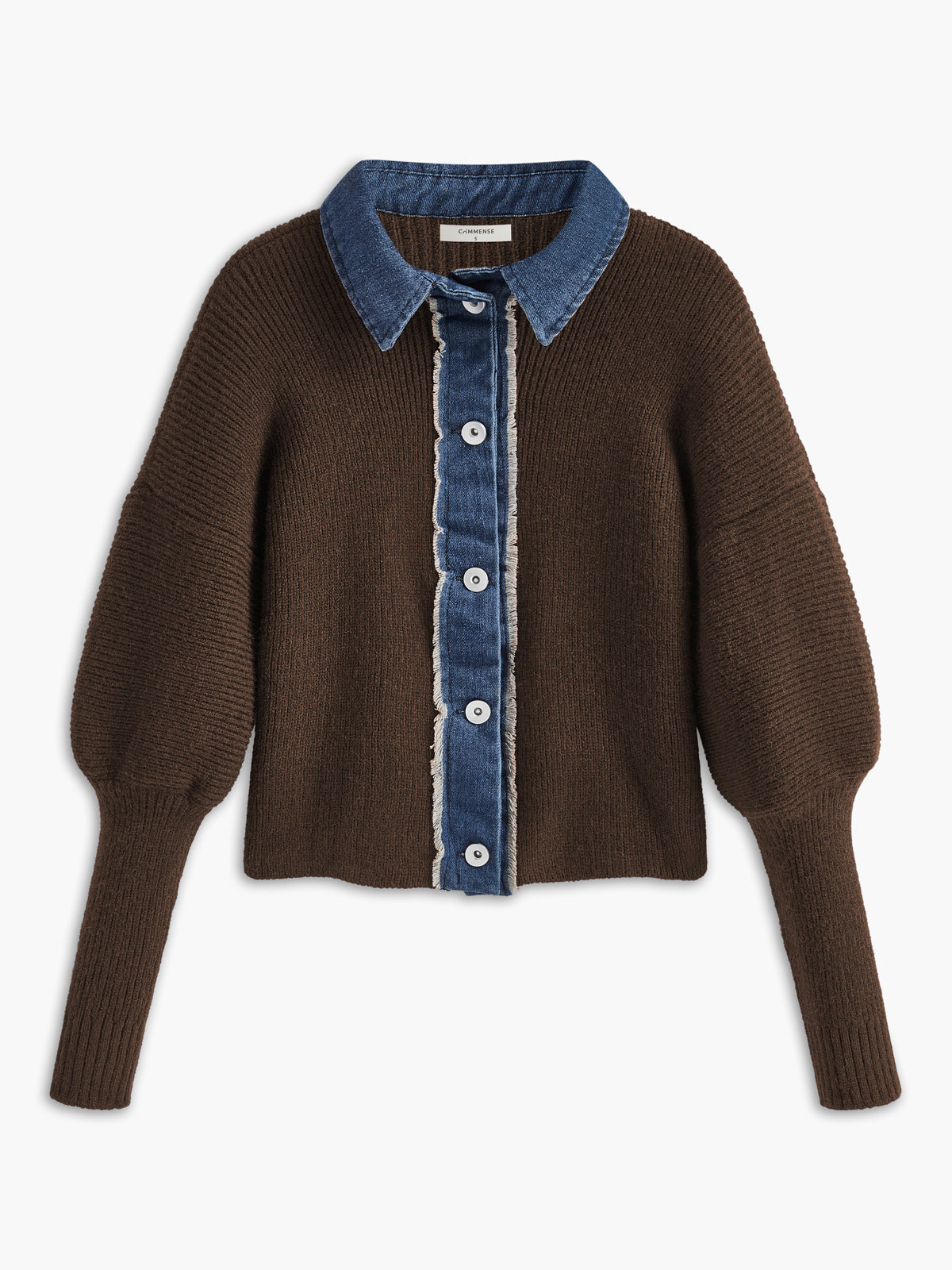 Panel Collar Button Knit Top — Svelte Chic