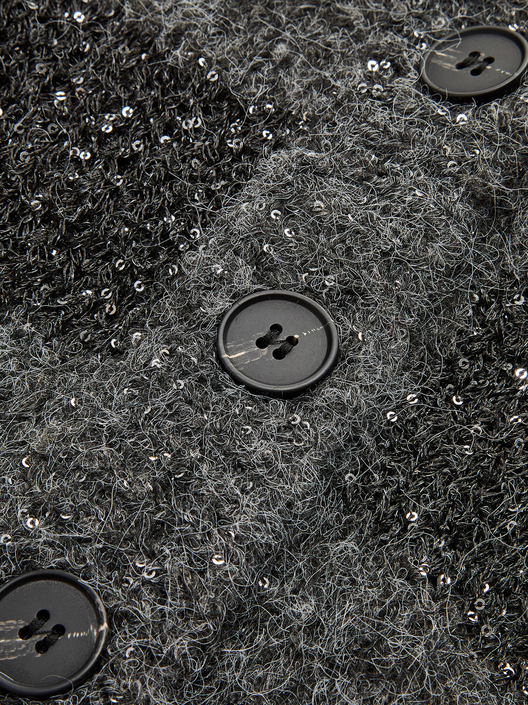 Geometrik Desenli Sıralı Payetli Triko Dış Giyim