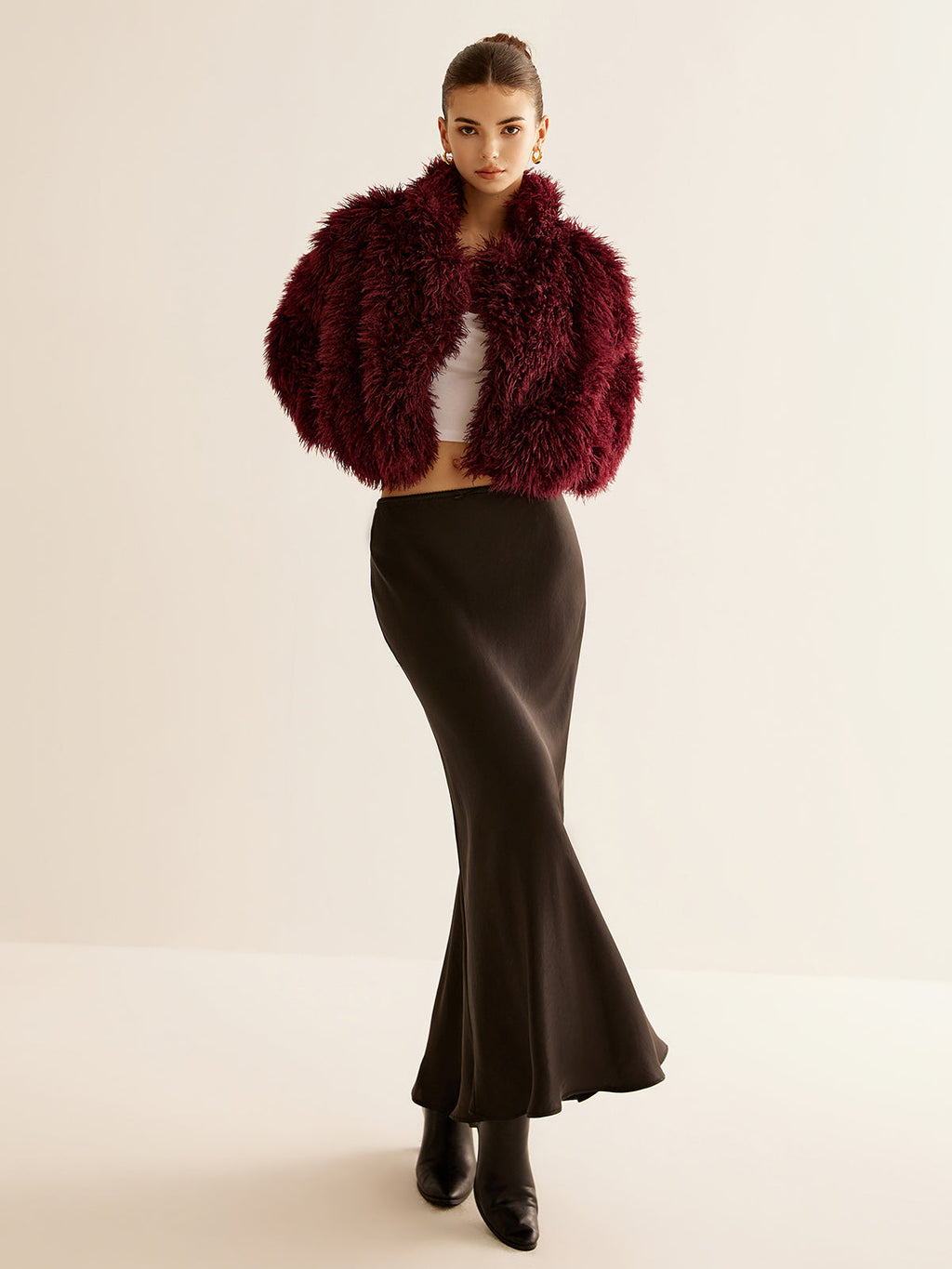 Cropped Faux Fur Coat — Svelte Chic