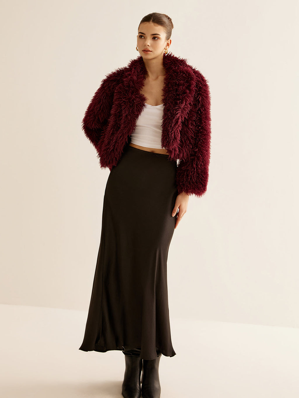 Cropped Faux Fur Coat — Svelte Chic
