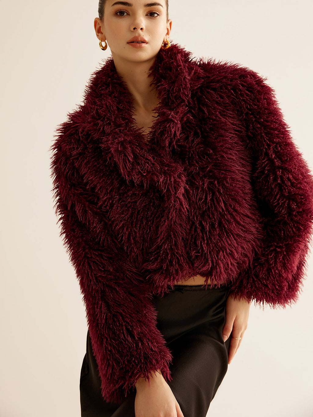 Cropped Faux Fur Coat — Svelte Chic
