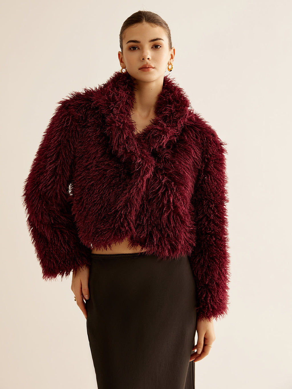 Cropped Faux Fur Coat — Svelte Chic