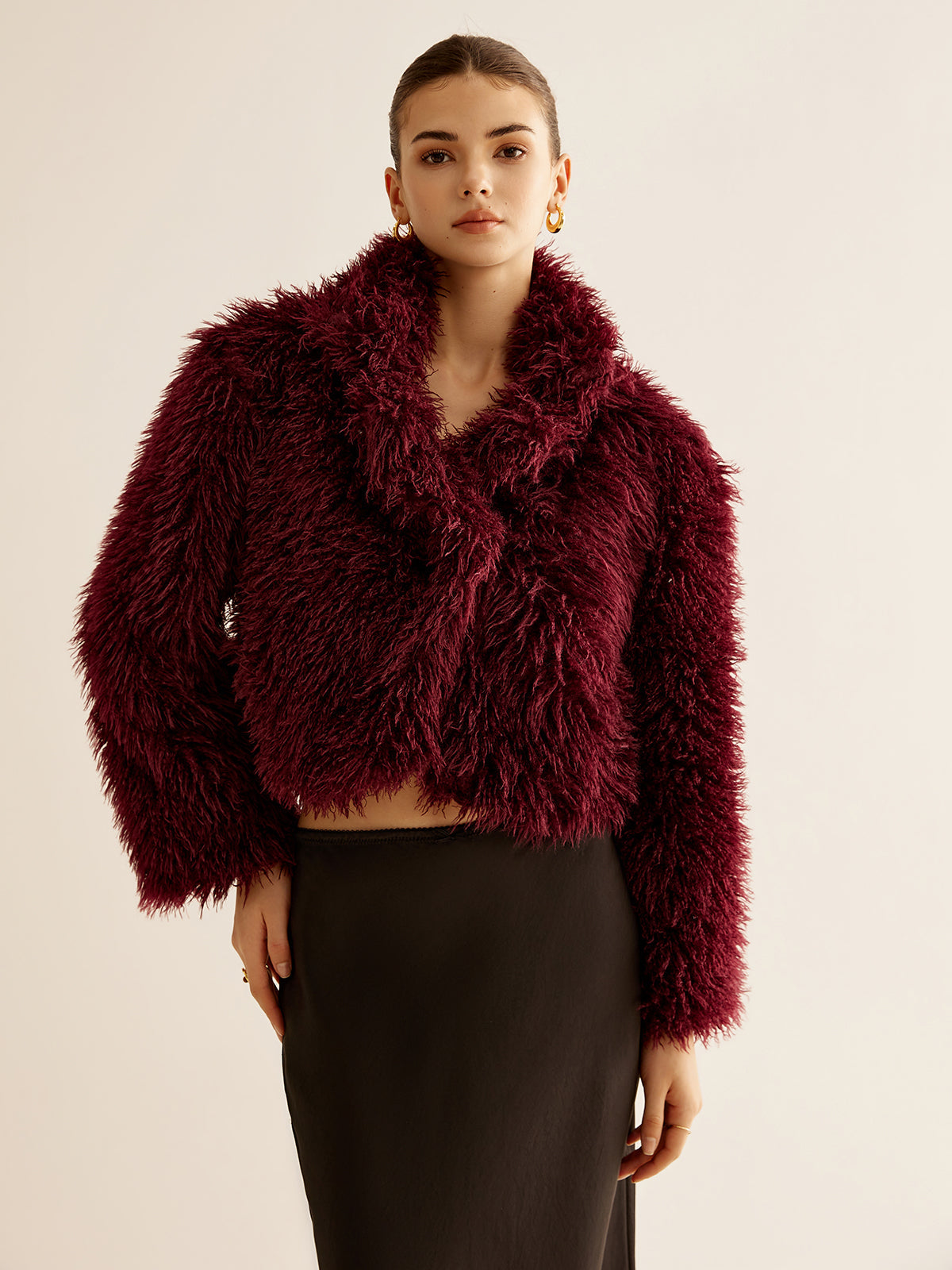 Cropped Faux Fur Coat — Svelte Chic