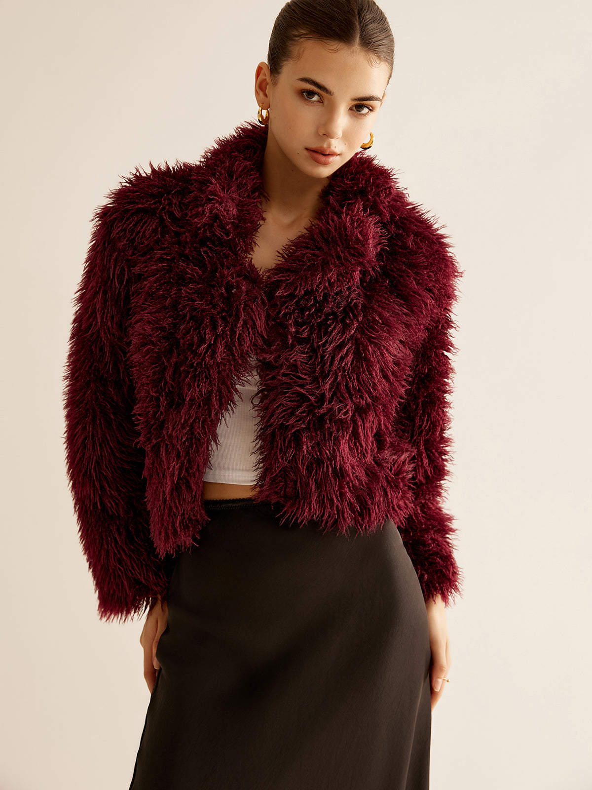 Cropped Faux Fur Coat — Svelte Chic