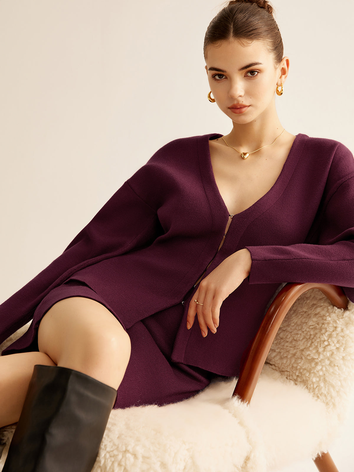 V-Neck Slim Fitted Cardigan — Svelte Chic