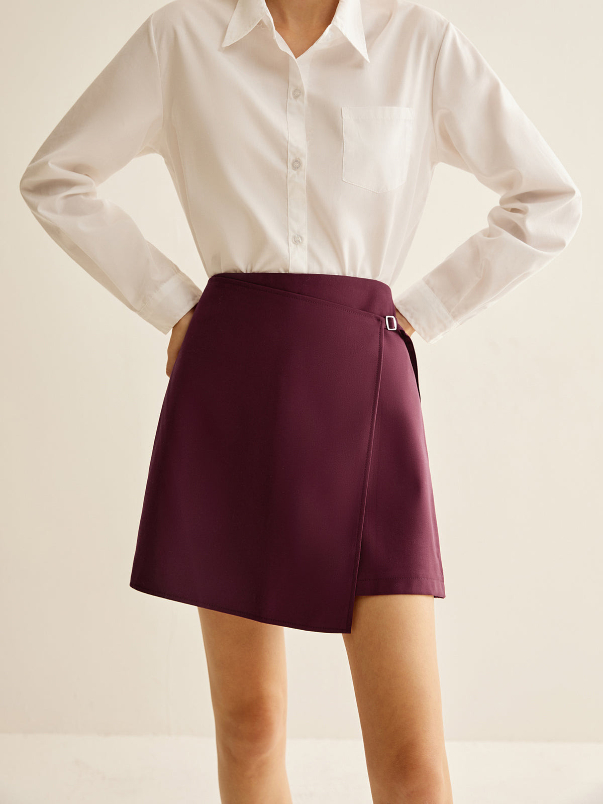 Wrap Mini Skirt with Asymmetric Cut — Svelte Chic