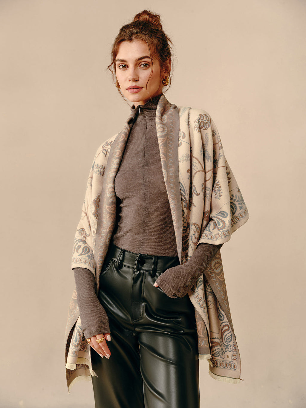 Reversible Large Floral Scarf — Svelte Chic