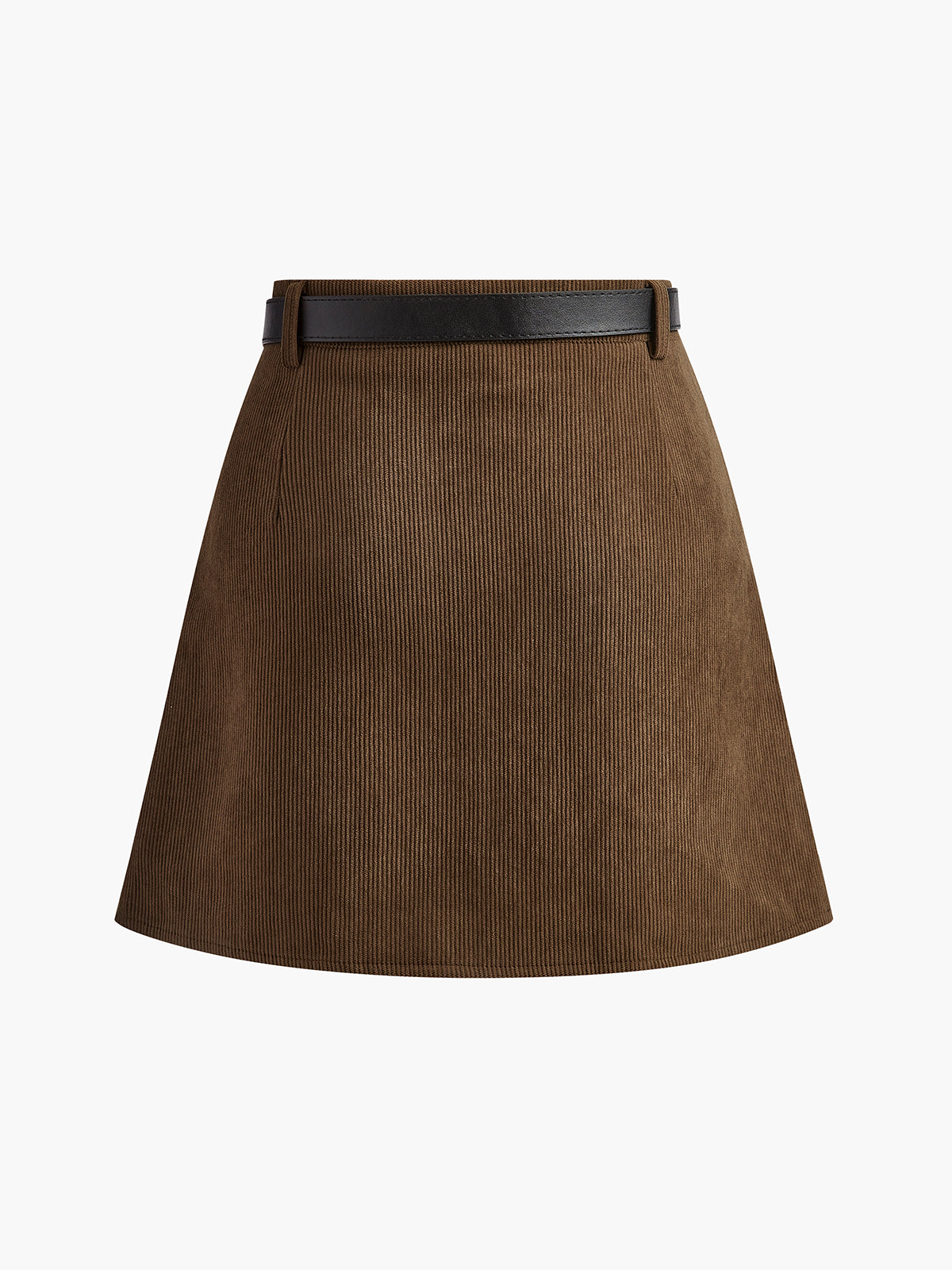 Corduroy Belted Mini Skirt — Svelte Chic