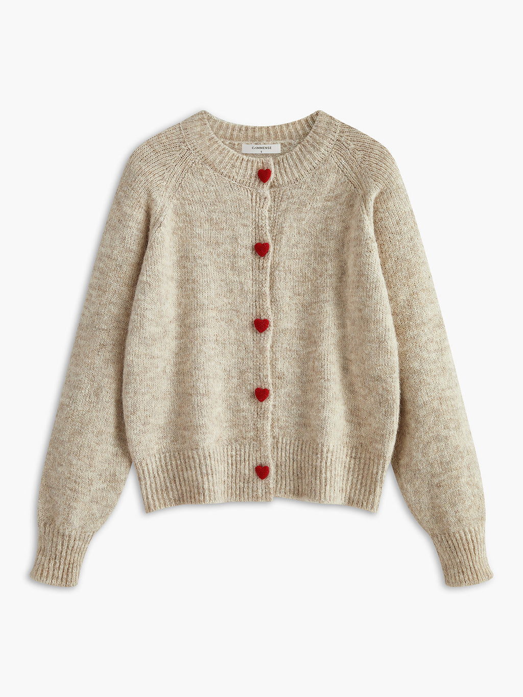 Heart Button Knit Cardigan in Apricot — Svelte Chic