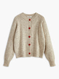Heart Button Knit Cardigan in Apricot — Svelte Chic