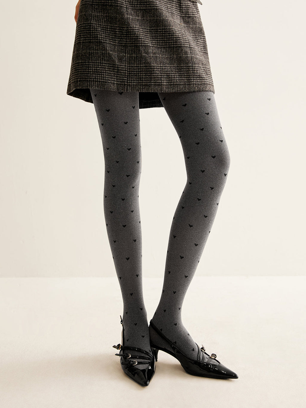 Heart Print Velvet Tights — Svelte Chic