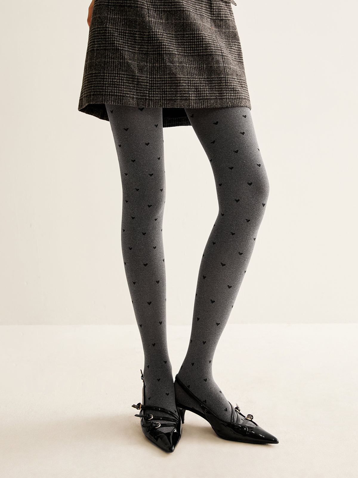 Heart Print Velvet Tights — Svelte Chic