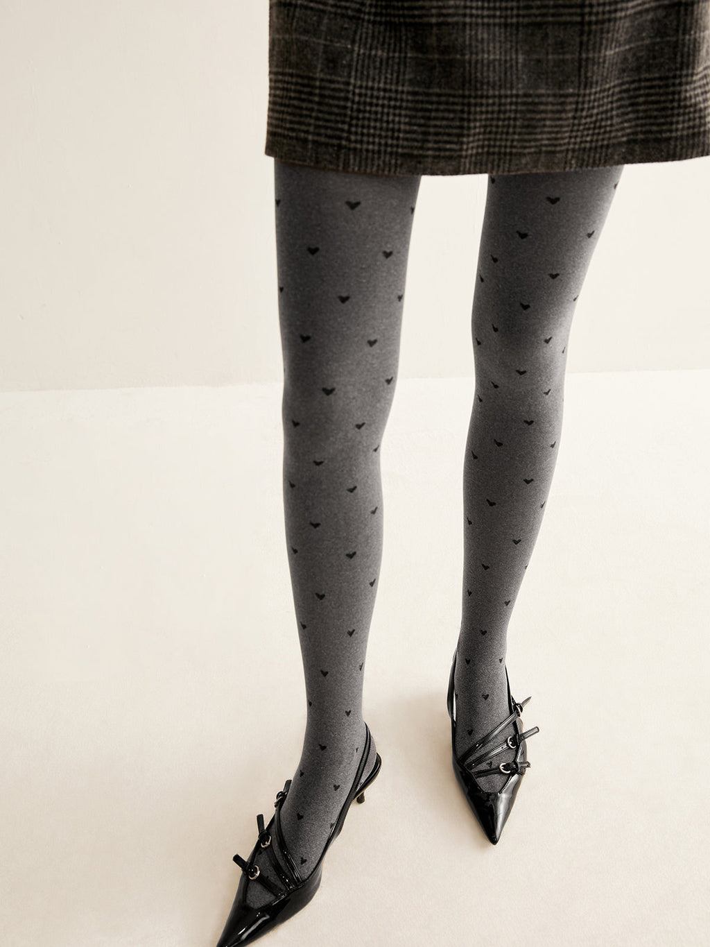 Heart Print Velvet Tights — Svelte Chic