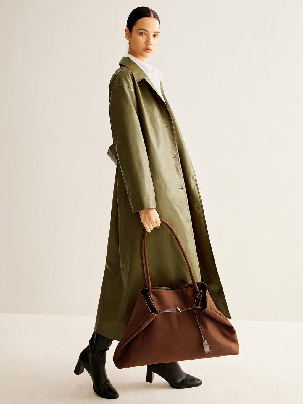 Large Suede Shoulder Bag — Svelte Chic