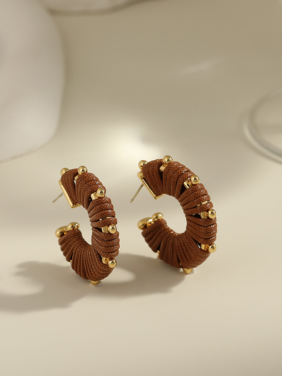 Retro Woven Hoop Earrings — Svelte Chic