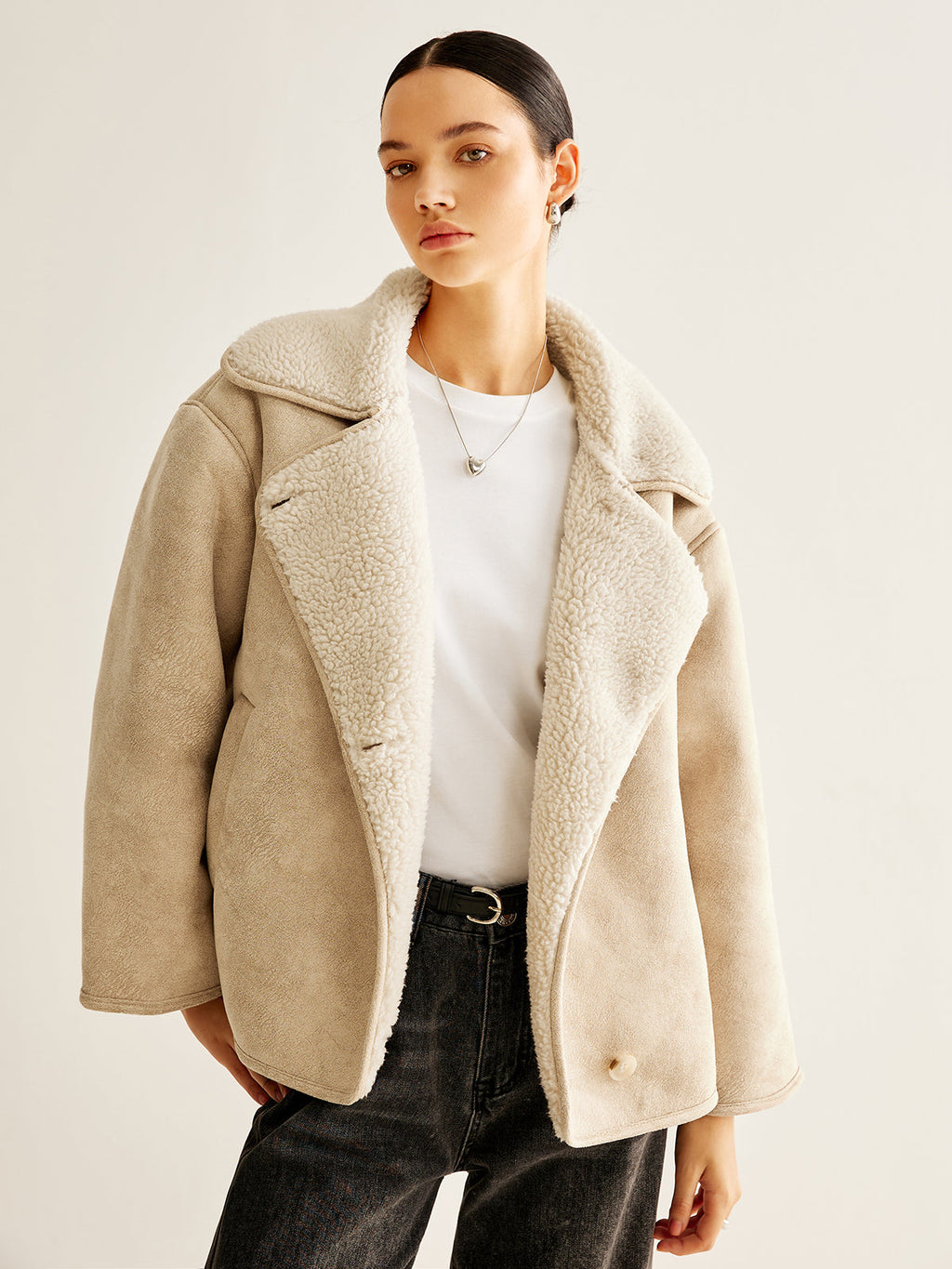 Cashmere Blend Button Fleece Jacket — Svelte Chic