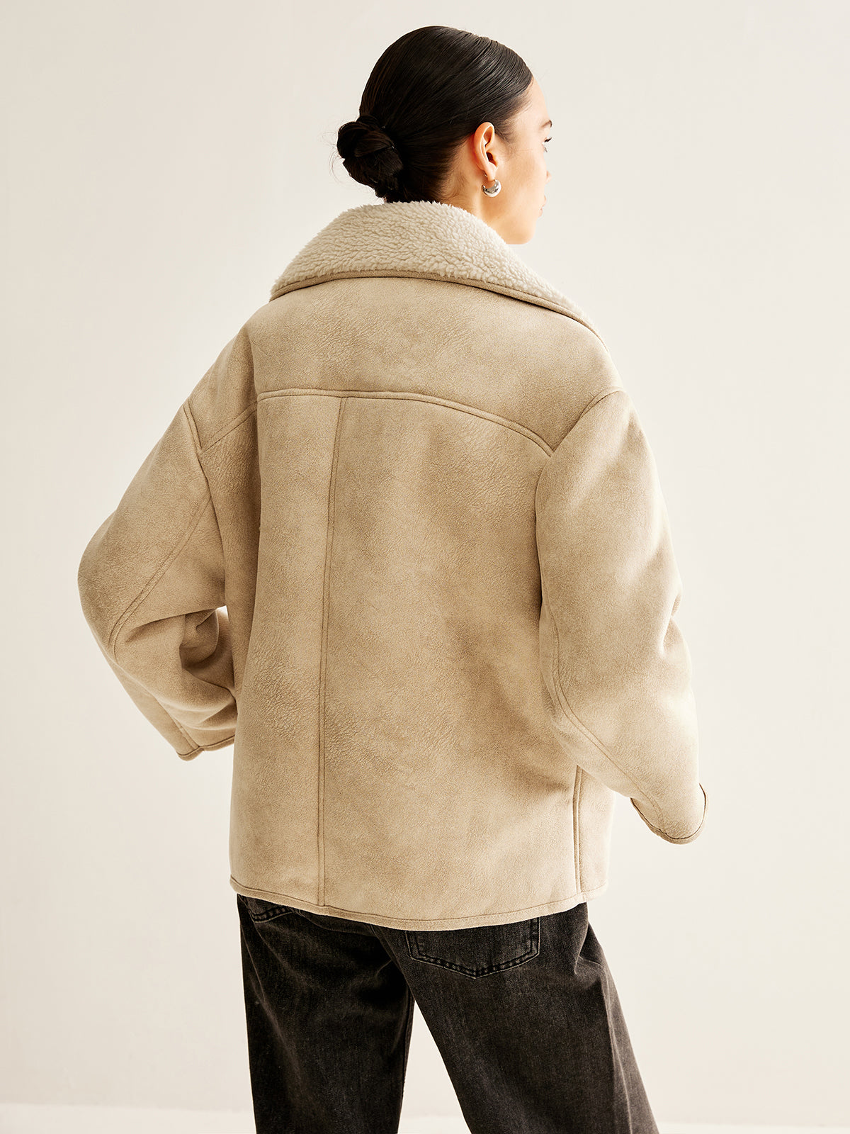Cashmere Blend Button Fleece Jacket — Svelte Chic