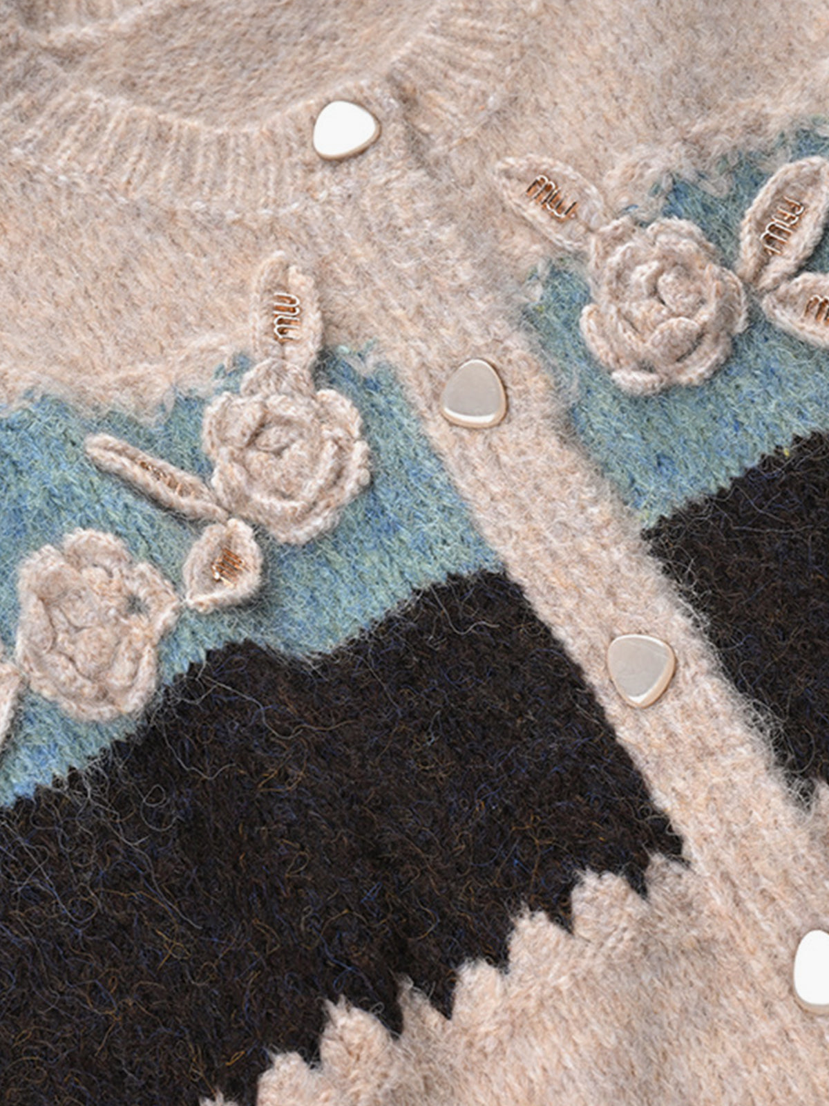 Crochet Floral Colour Block Cardigan — Svelte Chic