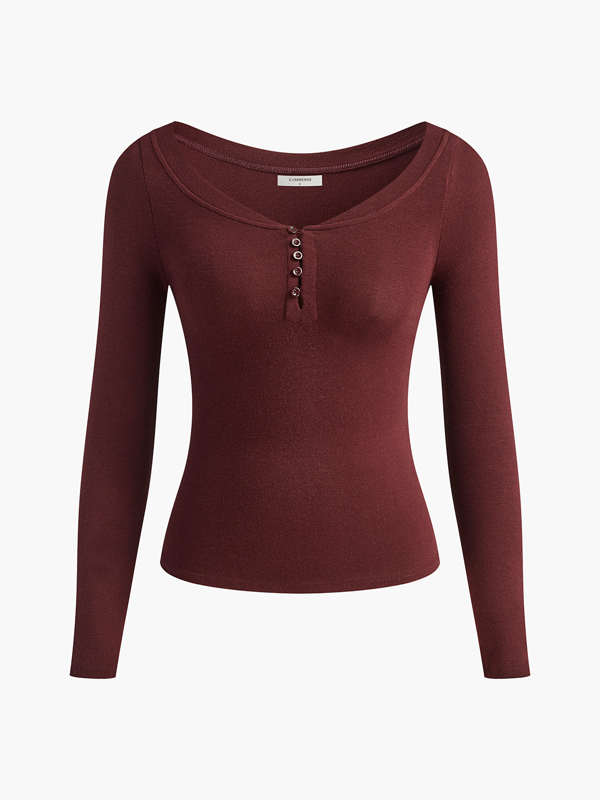 Two-in-One Henley Long Sleeve Top — Svelte Chic