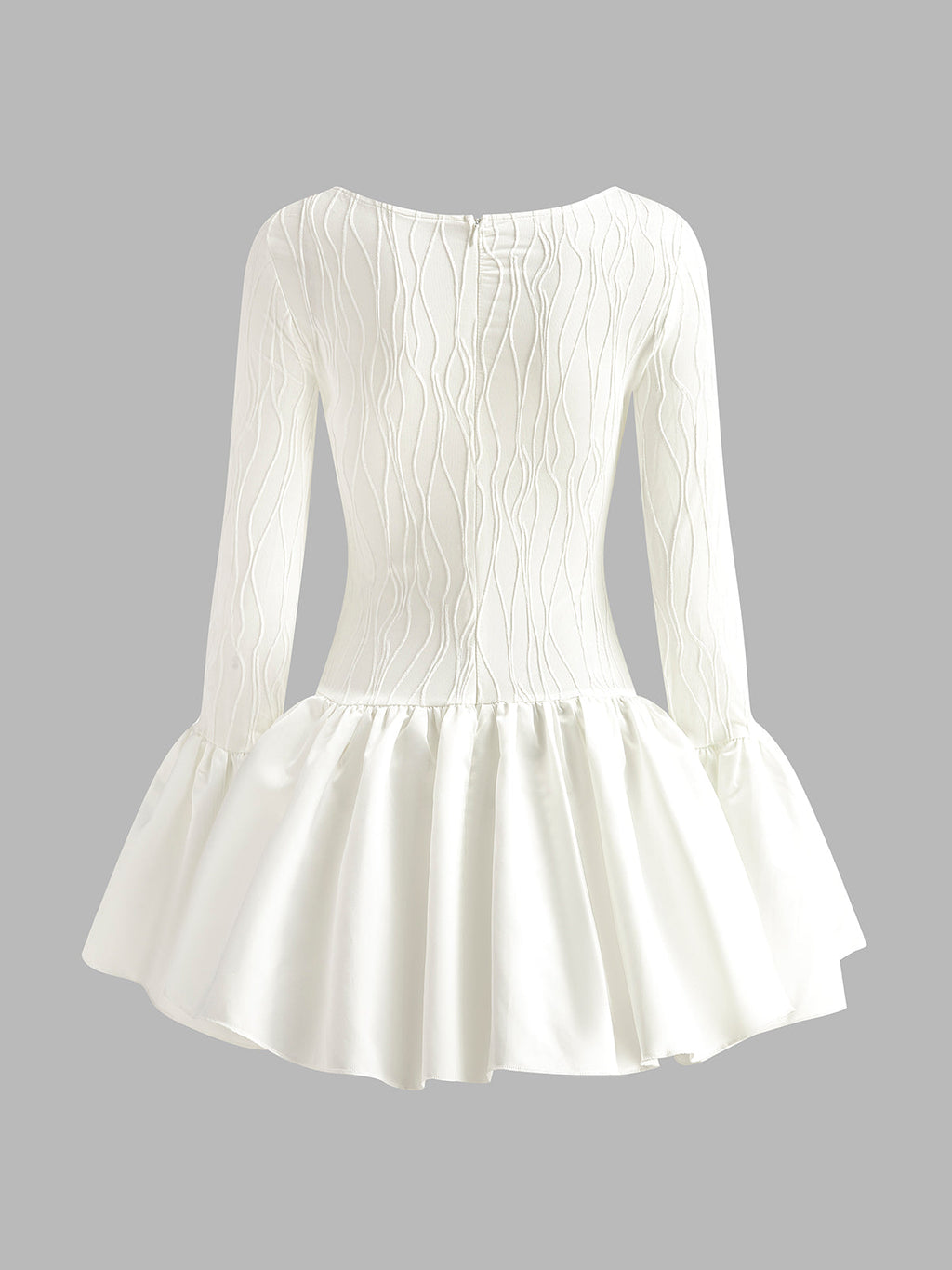 Button Ruffle Long Sleeve Mini Dress — Svelte Chic