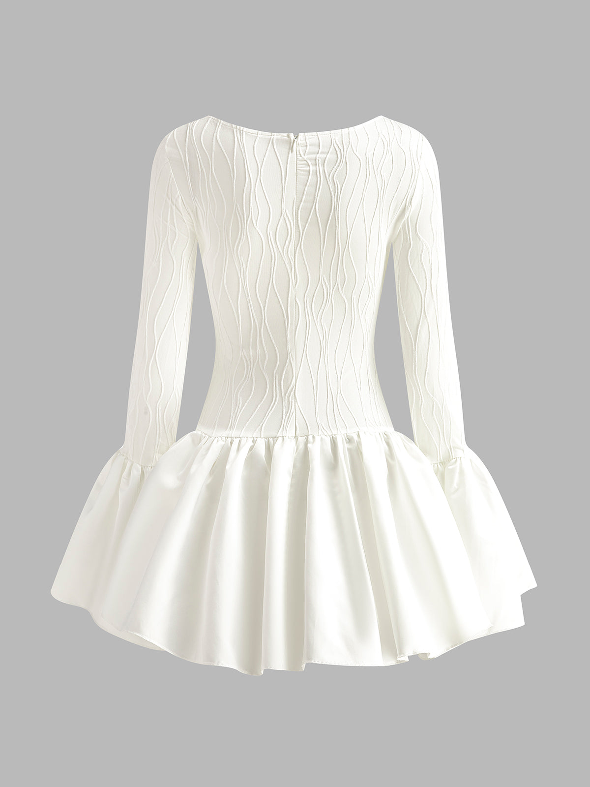 Button Ruffle Long Sleeve Mini Dress — Svelte Chic