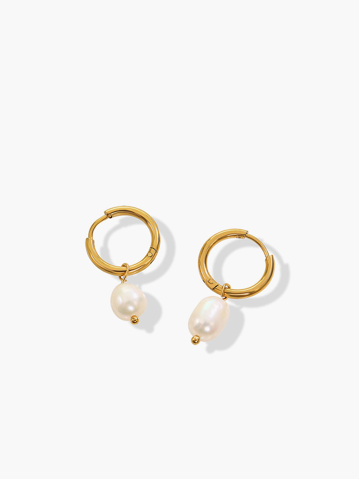 Hoop Pearl Drop Earrings — Svelte Chic