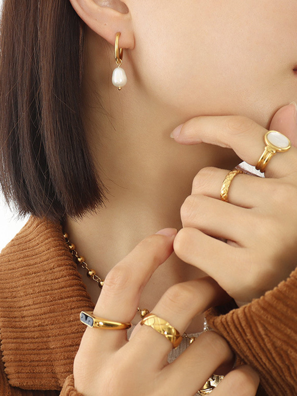 Hoop Pearl Drop Earrings — Svelte Chic