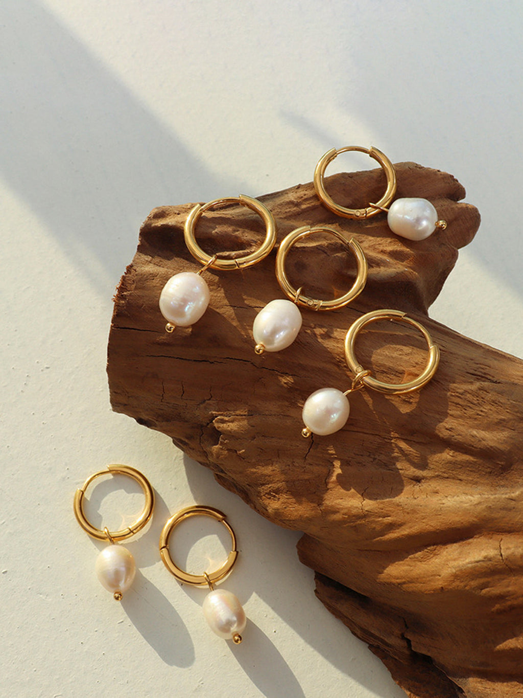 Hoop Pearl Drop Earrings — Svelte Chic