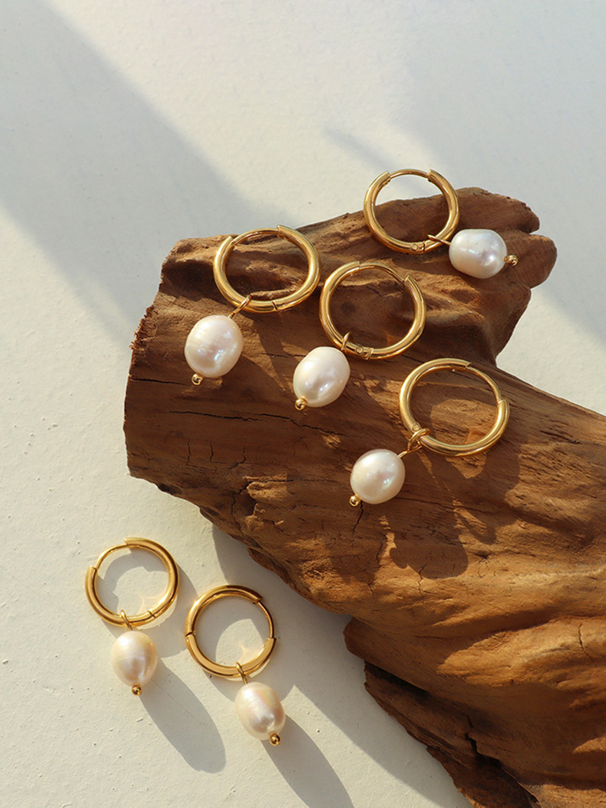 Hoop Pearl Drop Earrings — Svelte Chic