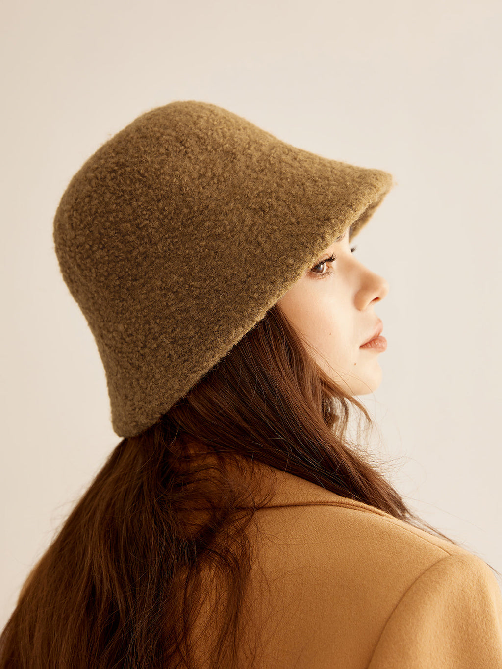 Wool Blend Bucket Hat in Brown — Svelte Chic
