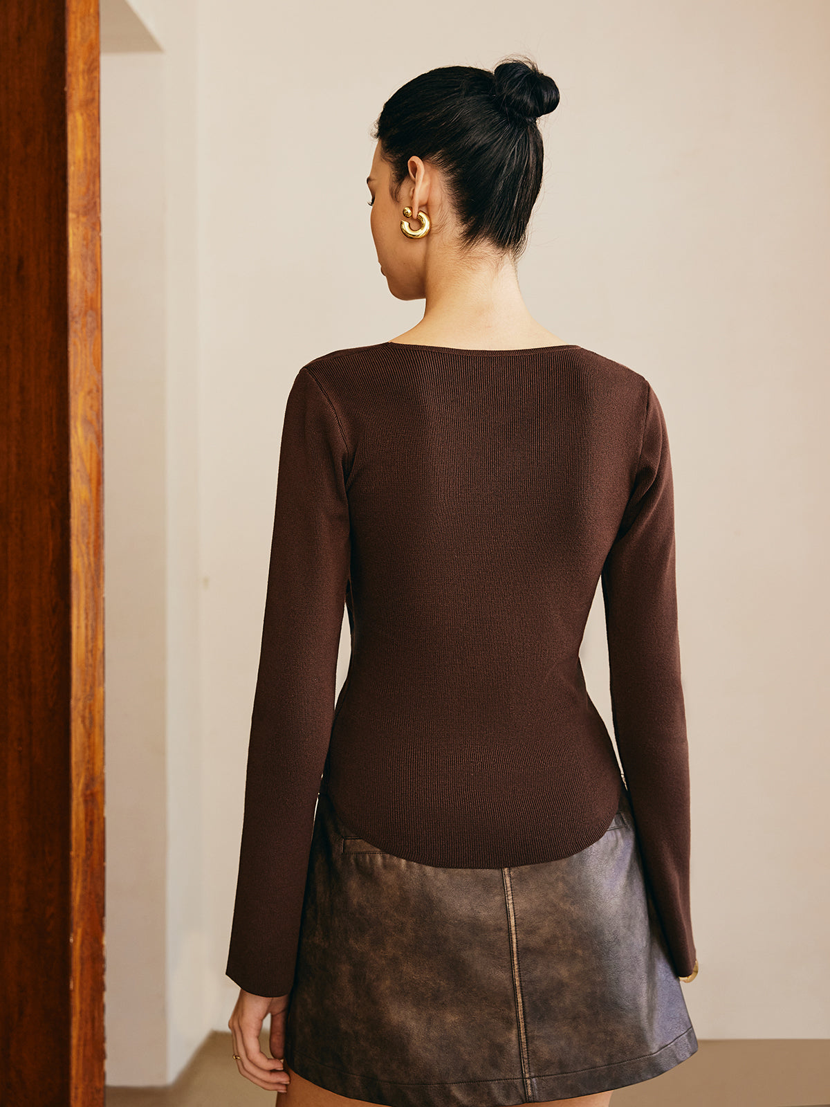 Asymmetric Pleated Slim Sweater — Svelte Chic