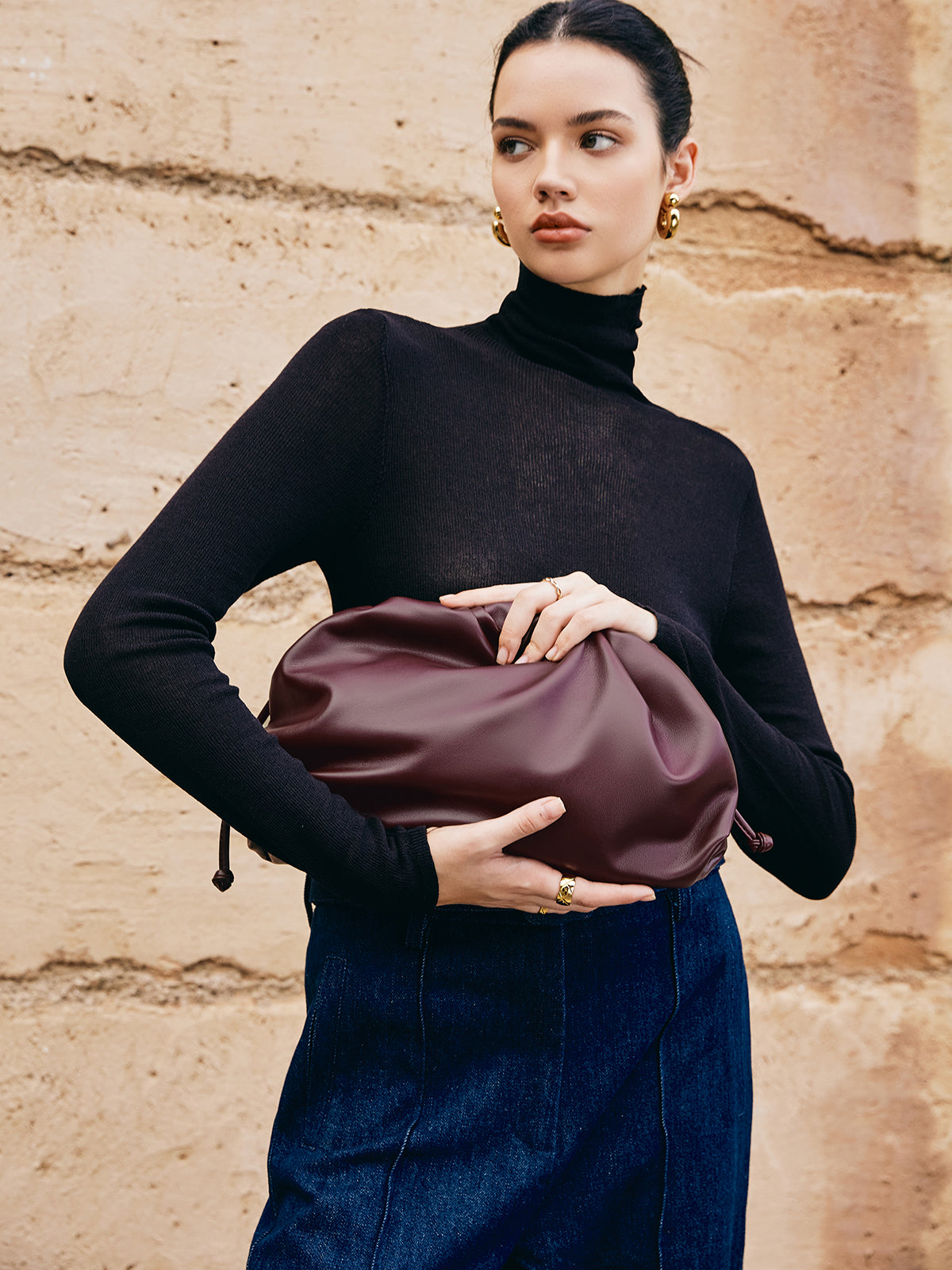 Drawstring Soft Clutch Bag — Svelte Chic