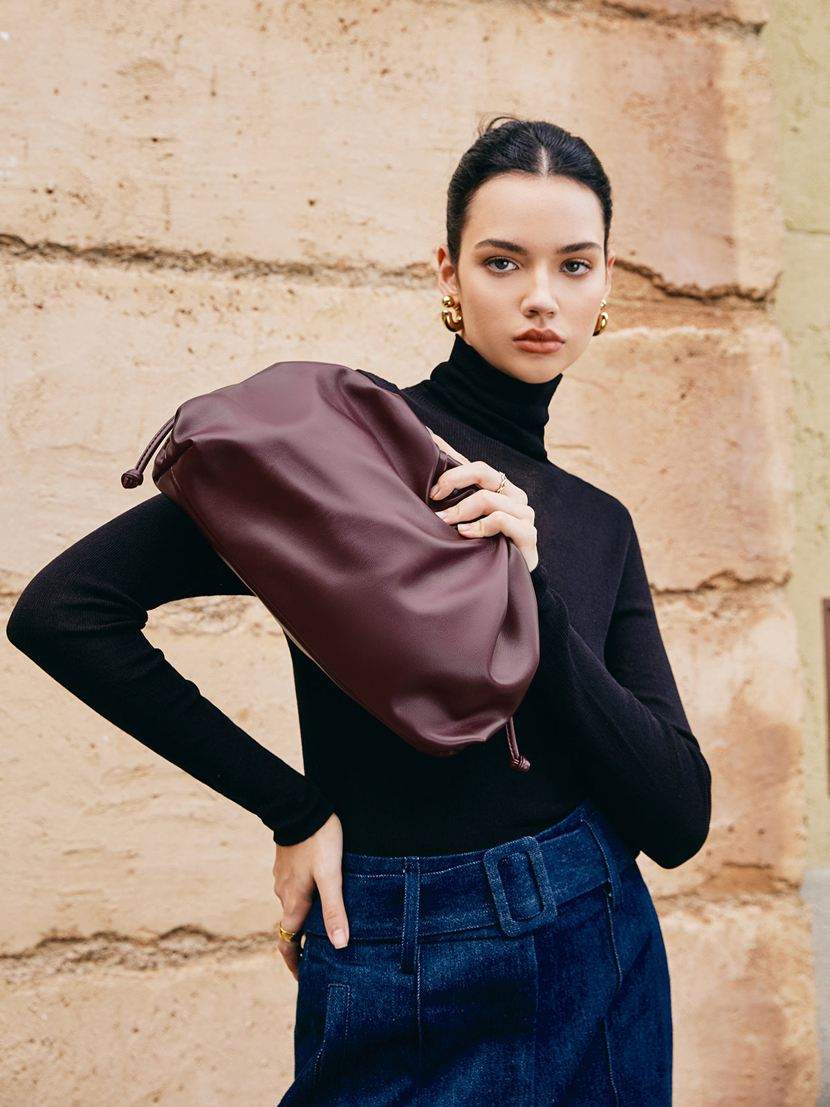 Drawstring Soft Clutch Bag — Svelte Chic