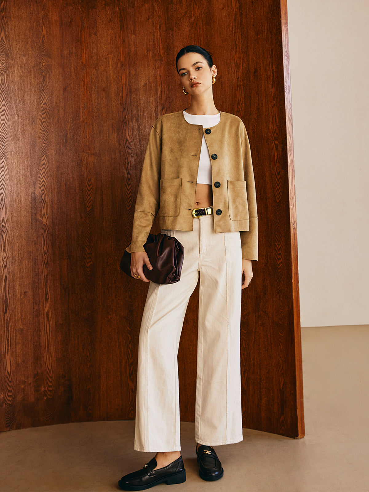 Large Pocket Suede Jacket — Svelte Chic