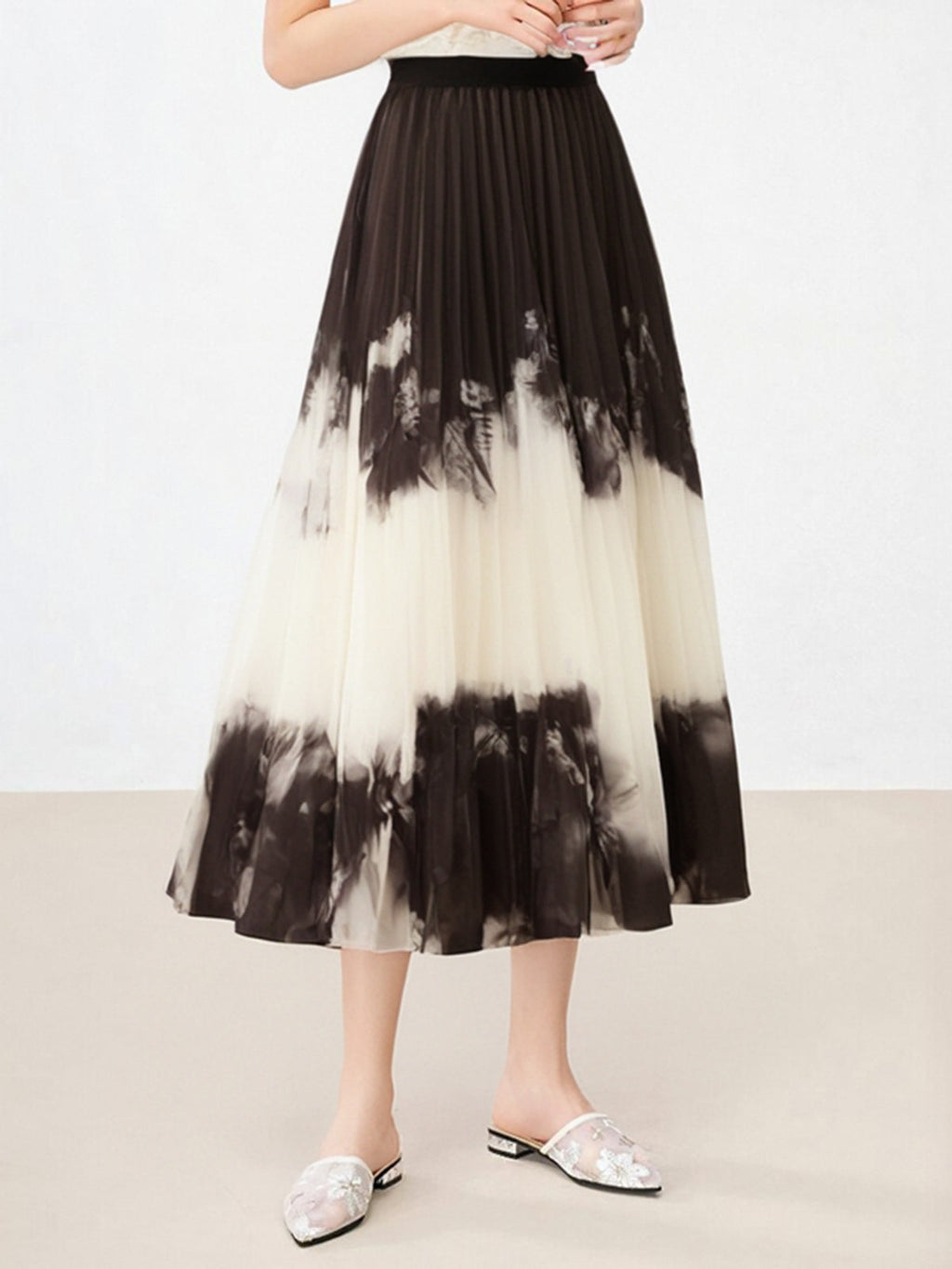 Vintage Tie Dye Ruffle Midi Skirt — Svelte Chic