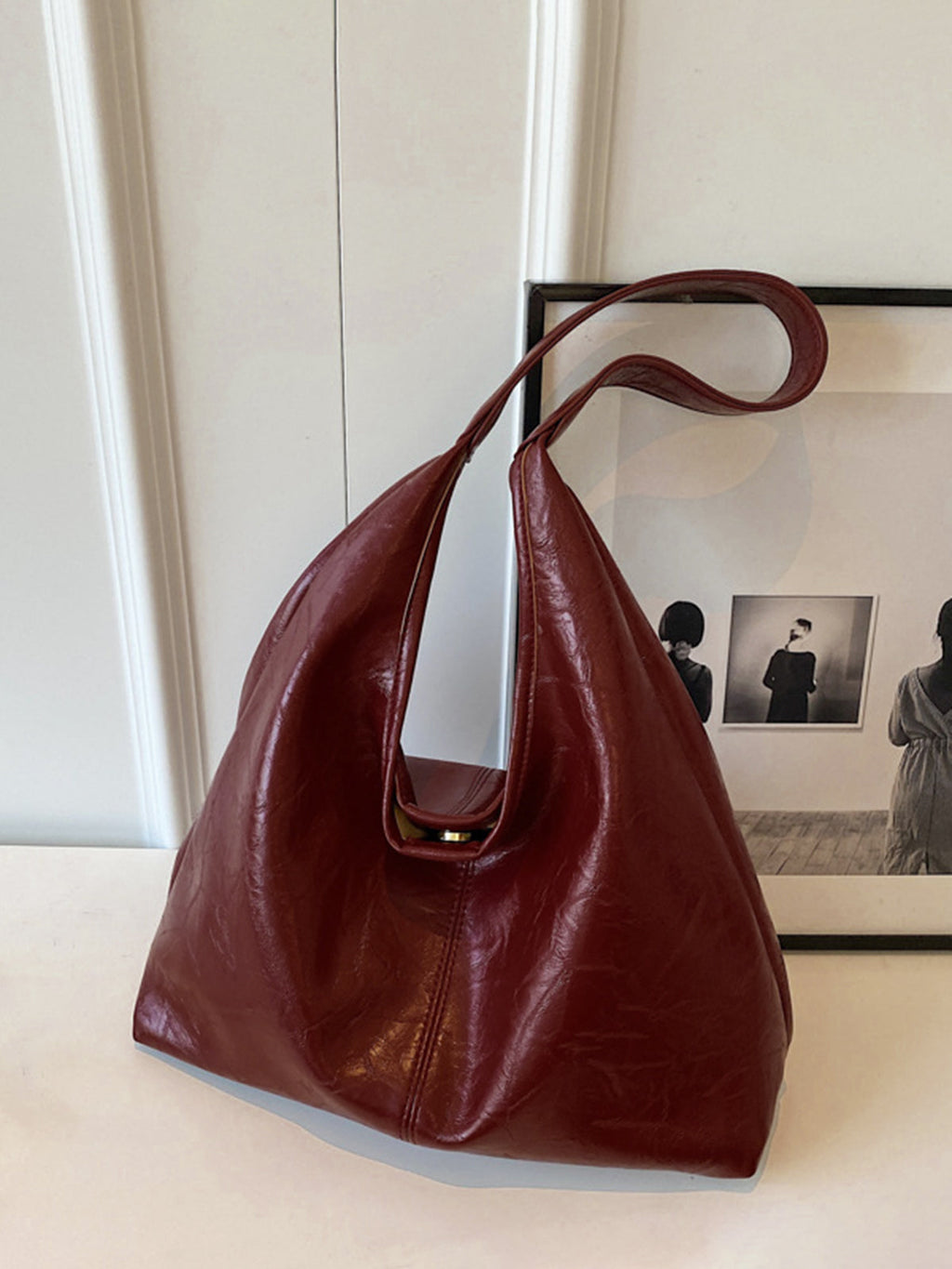 Button Clasp Hobo Bag — Svelte Chic