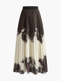 Vintage Tie Dye Ruffle Midi Skirt in Khaki — Svelte Chic