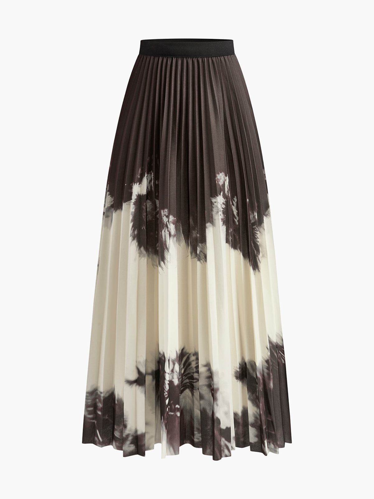 Vintage Tie Dye Ruffle Midi Skirt in Khaki — Svelte Chic