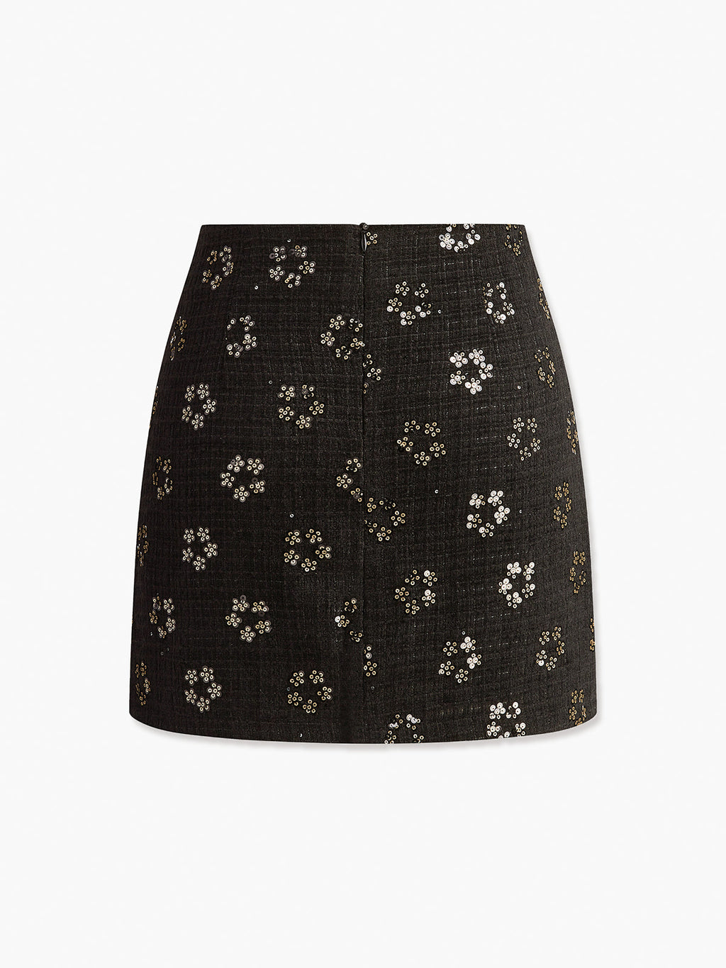 Sequin Floral Tweed Mini Skirt — Svelte Chic