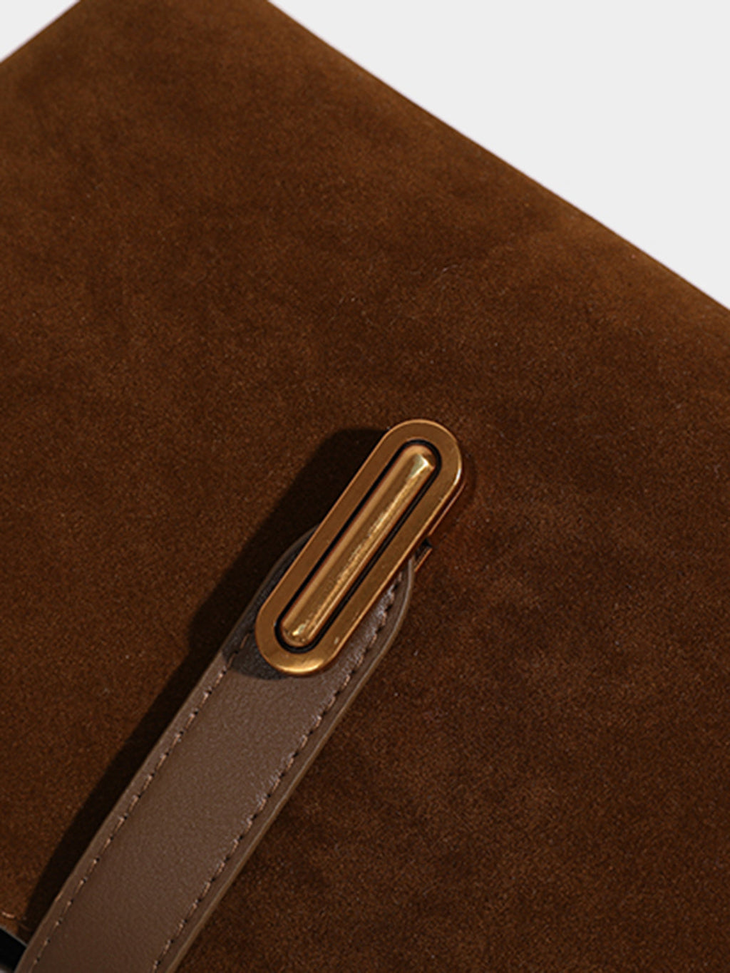 Top Handle Suede Compartment Bag — Svelte Chic