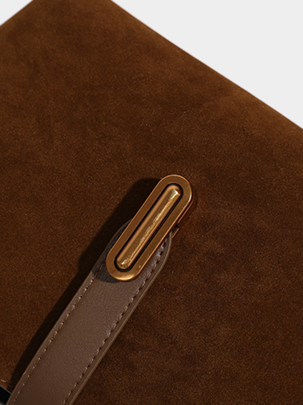 Top Handle Suede Compartment Bag — Svelte Chic