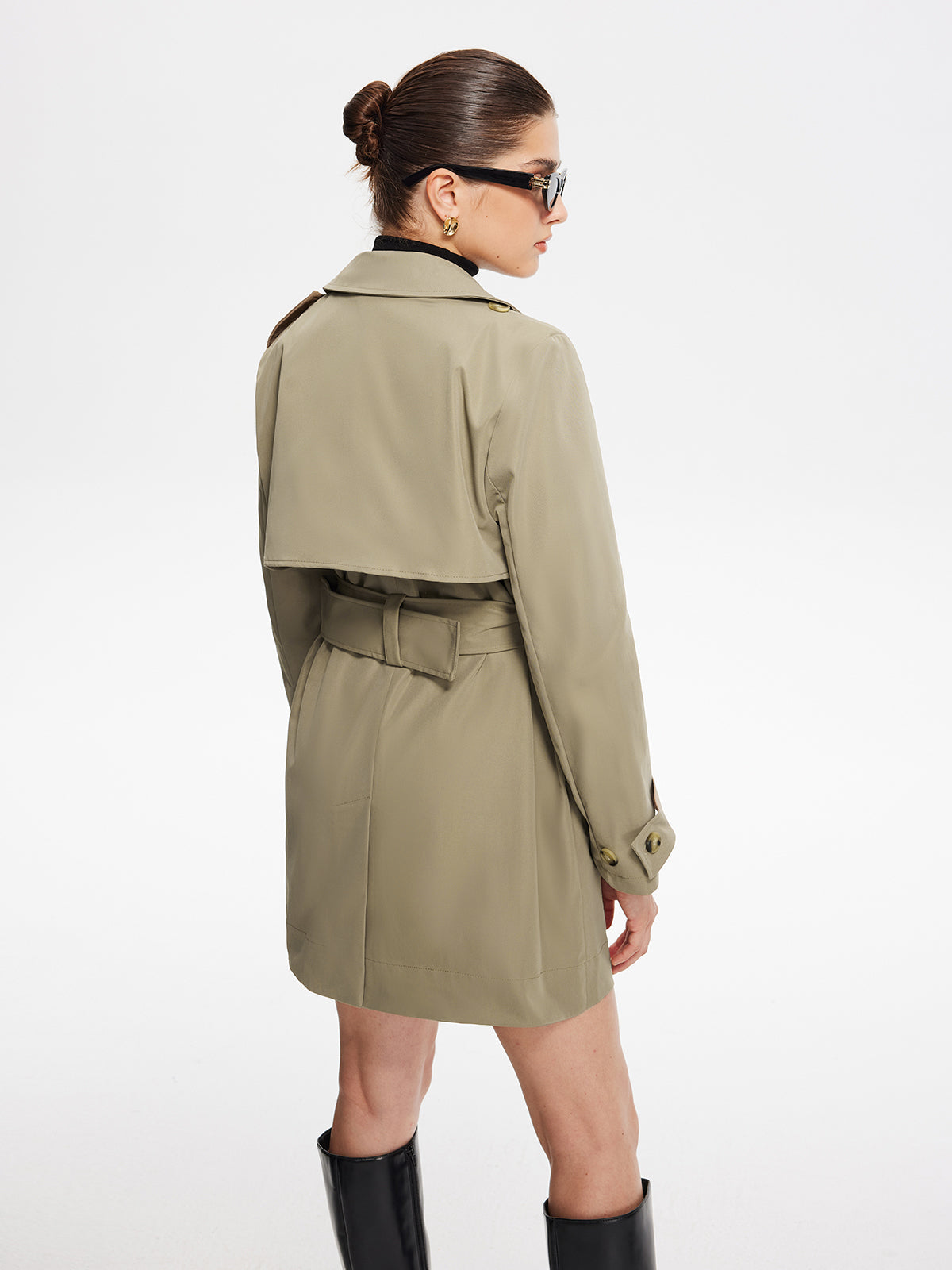Wide Belted Lapel Trench Coat — Svelte Chic