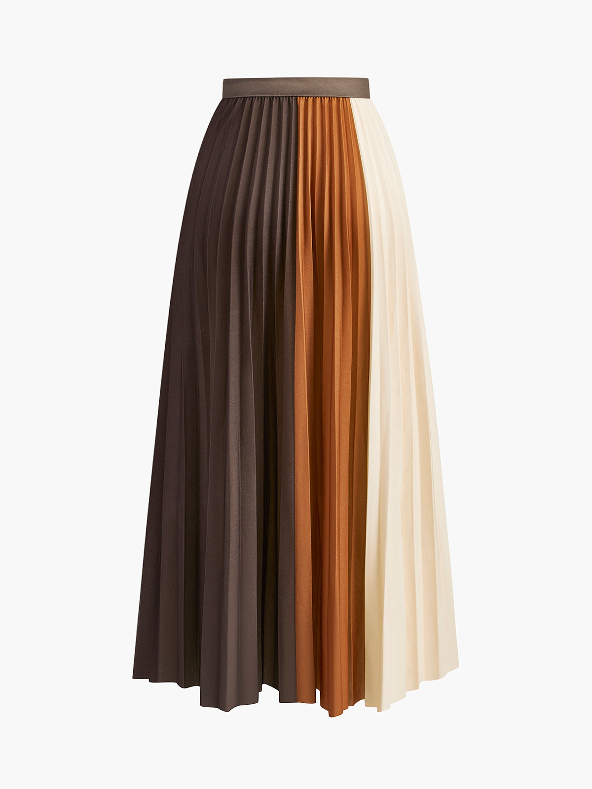 Colour Block Pleated Maxi Skirt — Svelte Chic